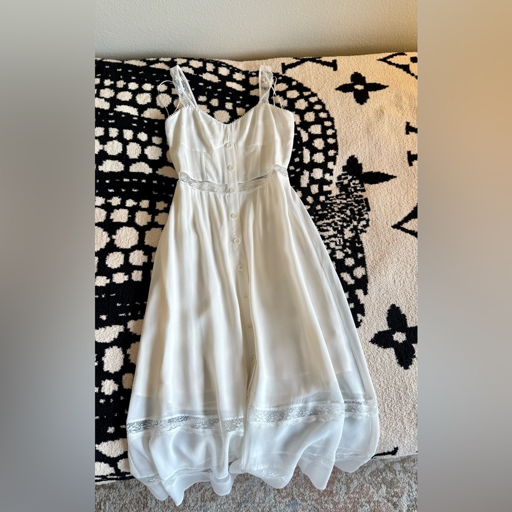 Reformation Wynton Dress In Ivory, brand new, never worn, no flaws. - Picture 12 of 16